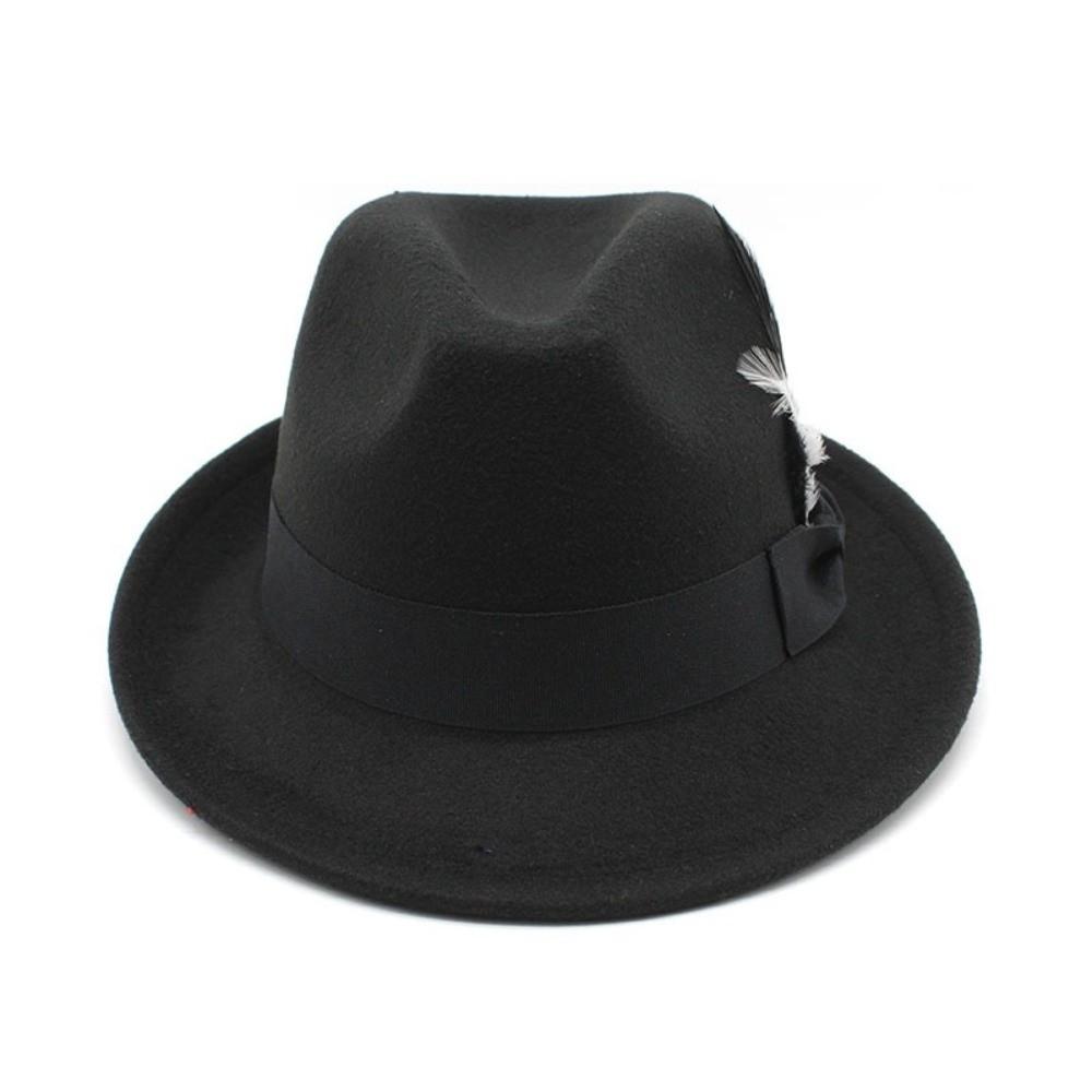 Soft Fedora Hat Solid Color Cashmere Felt Hat Ethnic Style Jazz Hat
