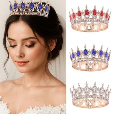 Rhinestone Bridal Crowns Cake Decorations Queen Princess Tiara Crystal Cake Topper  For Women