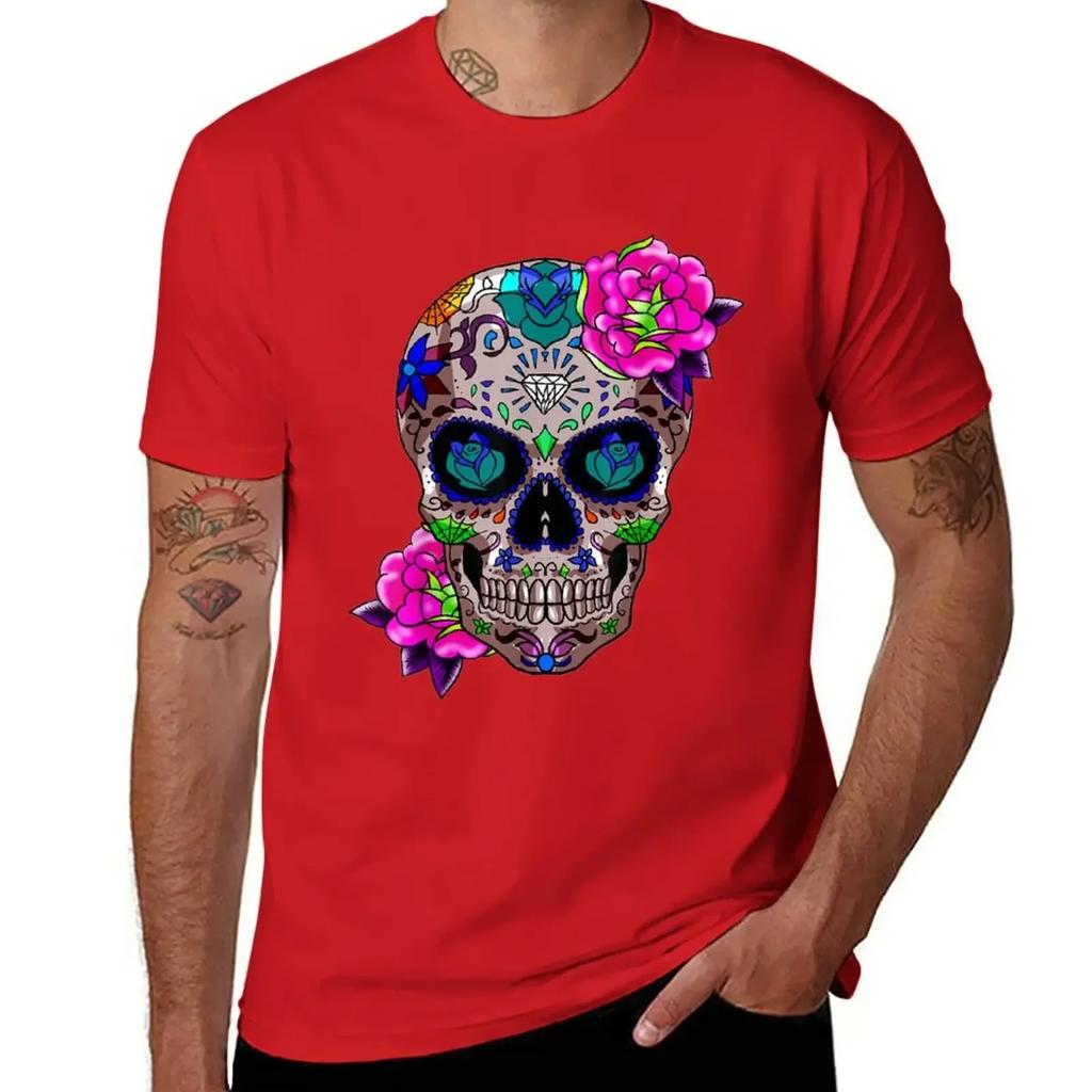 Sugar Skull Day Of The Dead Cool Bone Head Skulls Gift Idea T-Shirt customizeds quick-drying t shirts men