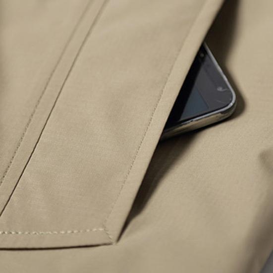 Solid Color Men Coat Stand Collar Top Two Pockets Zipper Closure Casual Jacket for Autumn