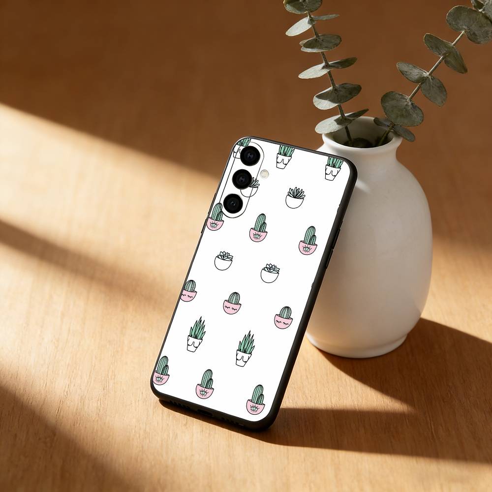 Cactus Succulents Phone Case For Samsung Galaxy A20,21s,22,31,32,52,53,72,73,80,91 Soft Black Shell