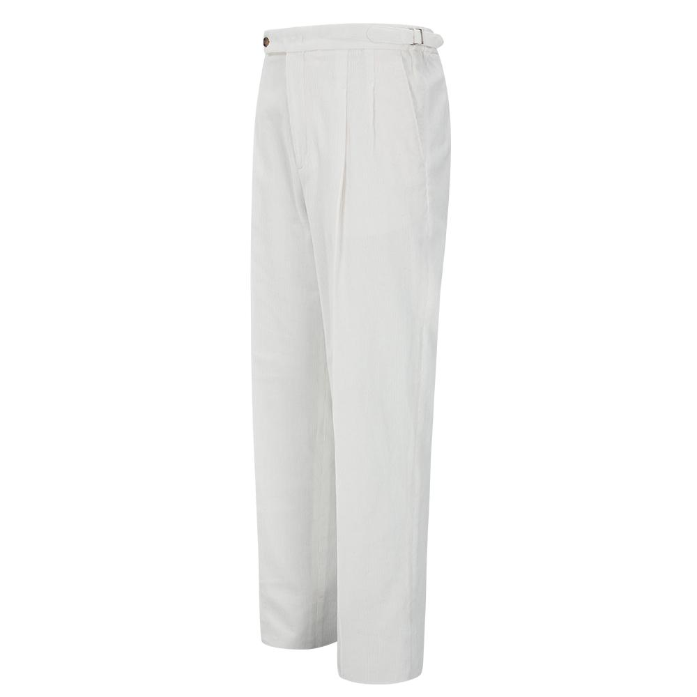 MANNERGRAM Corduroy Two-Pleated Hybrid Pants White