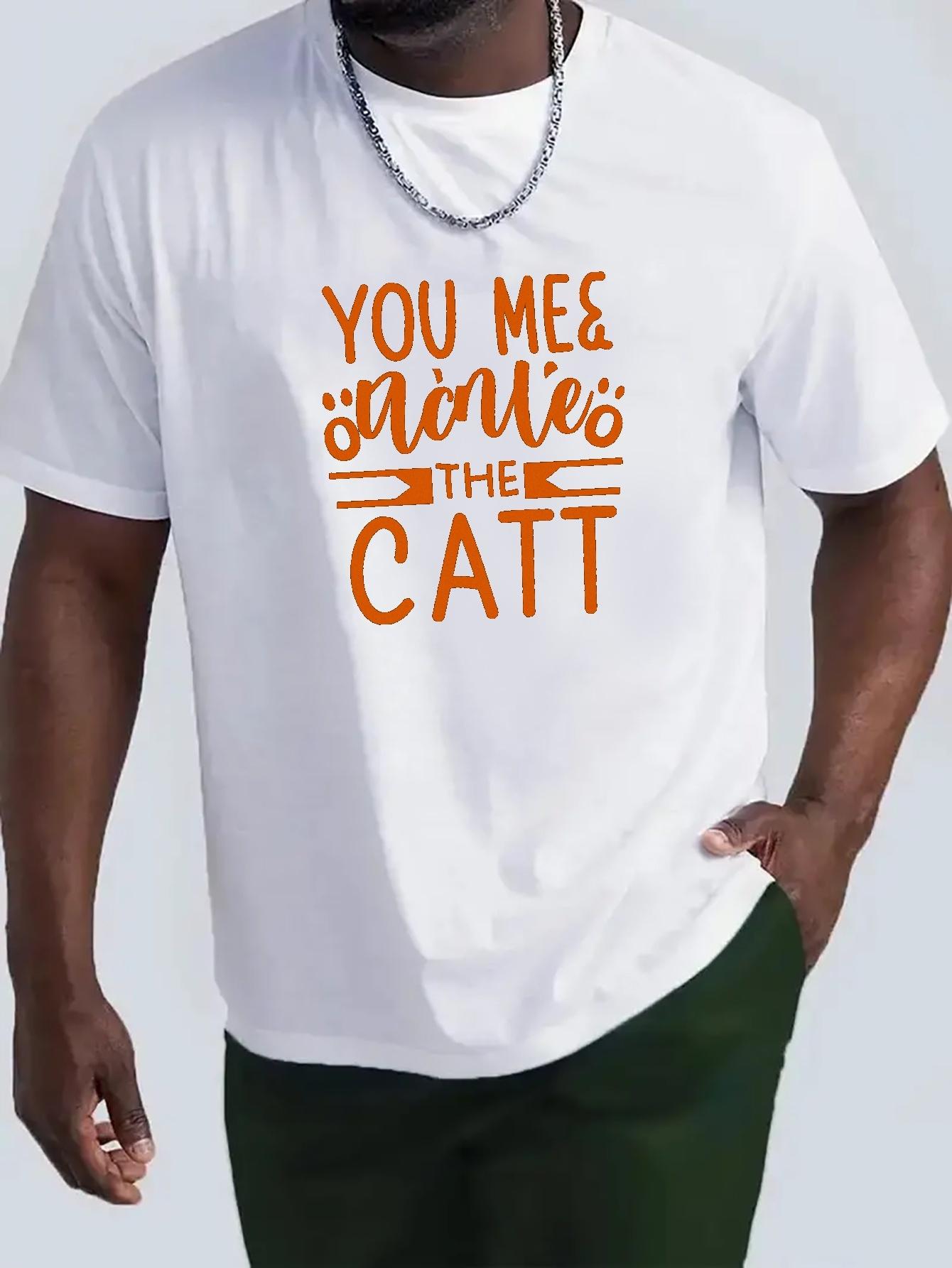 

Text Print T Shirt, Tees For Men, Casual Short Sleeve T-shirt For Summer M белый