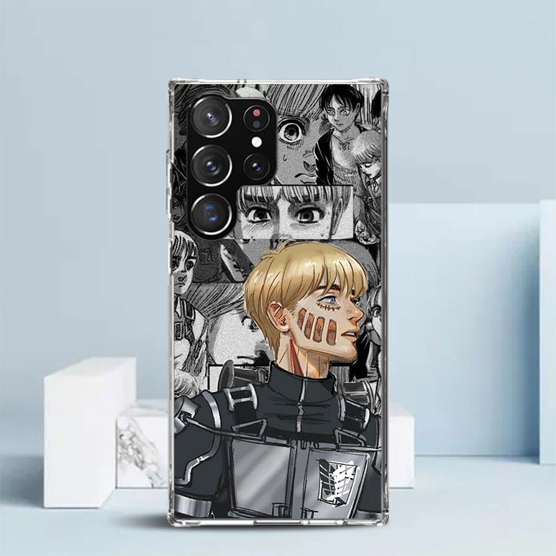 Attack Titan Anime Phone Case For Samsung Galaxy S24 S25 Edge S26 Ultra S22 S23 Plus S21 + S20 FE Soft TPU Back Cover Galaxy S22