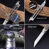 Titanium Alloy Sliding Blade Knife Multitool Bottle Opener Utility knife with 10PCS Replace Blades Keychain Waist Clip Tool
