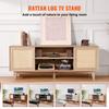 Rattan-TV-Ständer 191cm Fernseher Boho-TV-Schrank Fernsehschrank Eiche