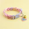 Fashion Rainbow Flower Cat Collar With Bell Kitten Puppy Necklace Adjustable Buckle Colorful Lace Kitten Collar Dog Accessories