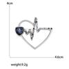 Rhinestone Love Brooches for Women Unisex Enamel Heart Pins Banquet Party Backpack Gifts Jewelry Accessories