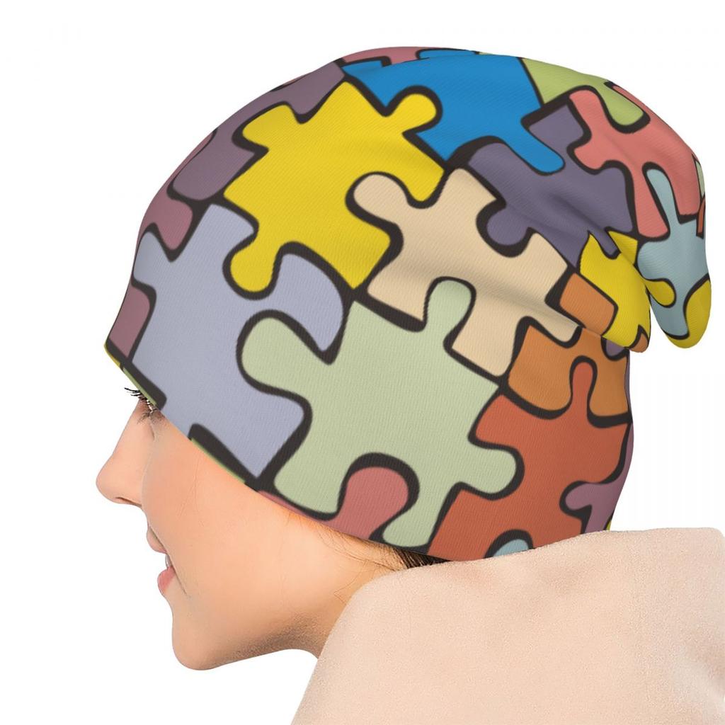New Arrival Man Colorful Puzzle Cartoon Bonnet Hat Stuff Winter Spring Skullies Unisex