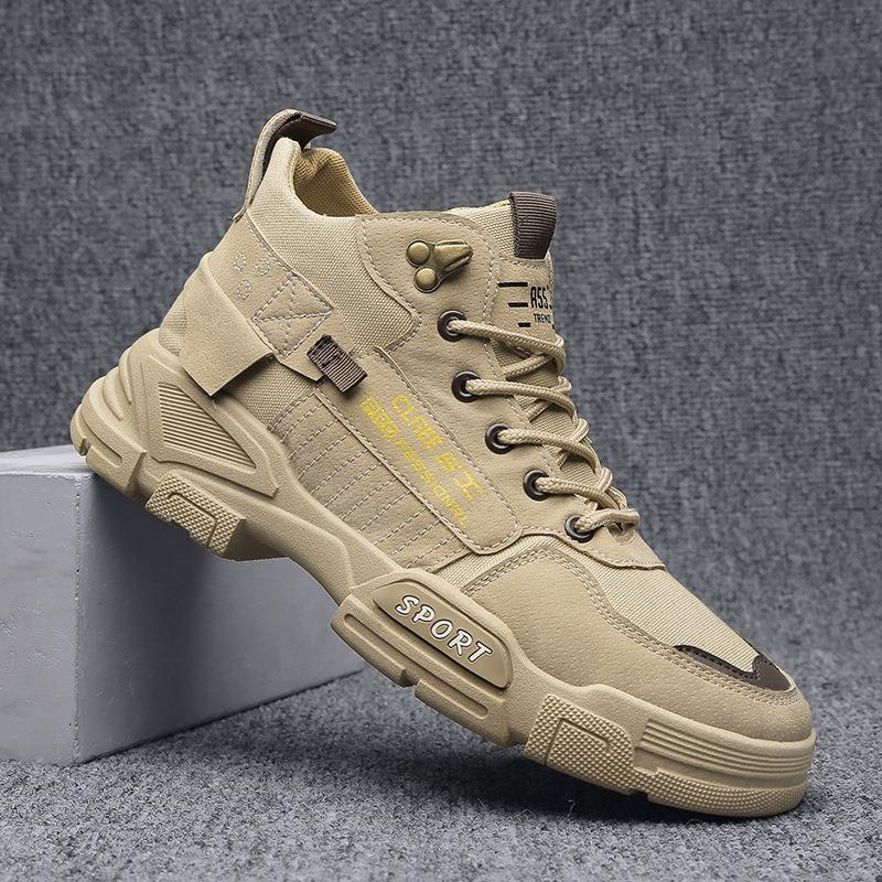Herrenschuhe, Bauarbeiter, schmutzabweisende und rutschfeste Arbeitsschuhe, dicke Sohlen, höhenverstellbare Outdoor-Arbeitskleidung, Martin-Stiefel für Herren