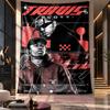 Wandbehang Wandteppich, Travis Scott Bedruckter Stoff Hintergrund für Schlafsaal Party Dekoration