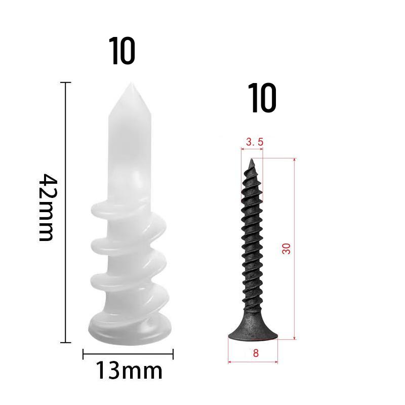 Screw-in Plastic Drywall Anchor & Self-tapping Screw Set