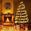 10M Christmas Light String Ribbon for Christmas Tree Decoration Double Layer Gold Stamping Luminous Ribbon Lamp Lace DIY Led Lights