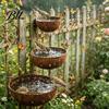 Rust-resistant Bird Bath 3Pcs Metal Feeder Rust-Resistant Insect Water Decorative Drinking Cups Ornament Hanging Outside for Garden Decor