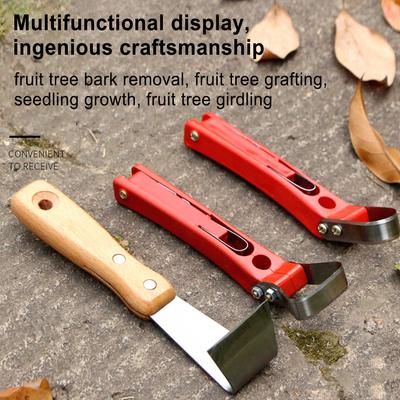 Cuchillo Especial para Raspar Corteza Multipropósito Injerto Yemación Herramienta para Fruta Cortador de Hoja de Corteza de Poda Plántula Florista Corte Vivero Planta de Árbol