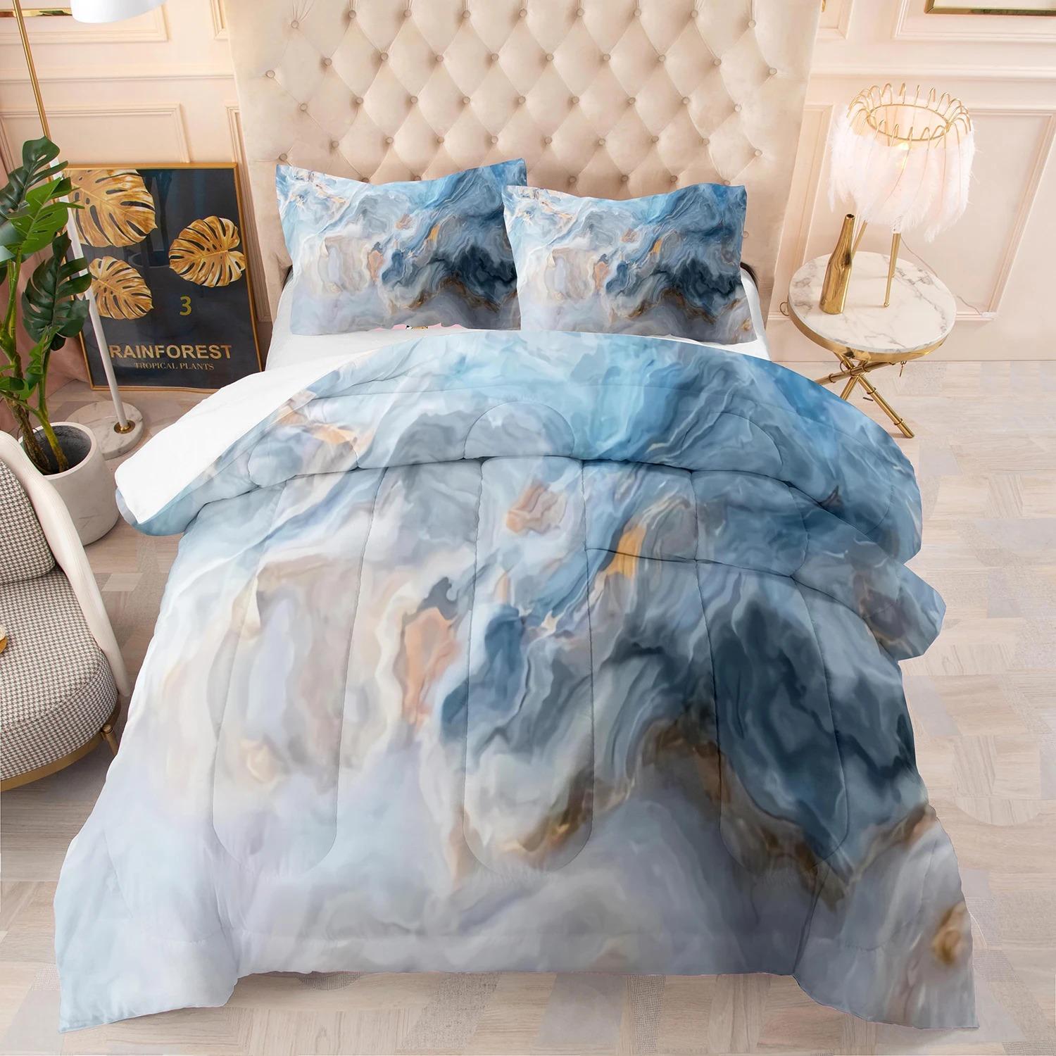 Abstract Zwart Goud Marmer Dekbedovertrek Set Kussenslopen Twin Queen King 200x200 Beddengoed Set Nordic Luxe Designer AU King 245x210cm