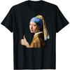 Thumbs-Up Girl with Pearl Earring Positive Feminist T-Shirt