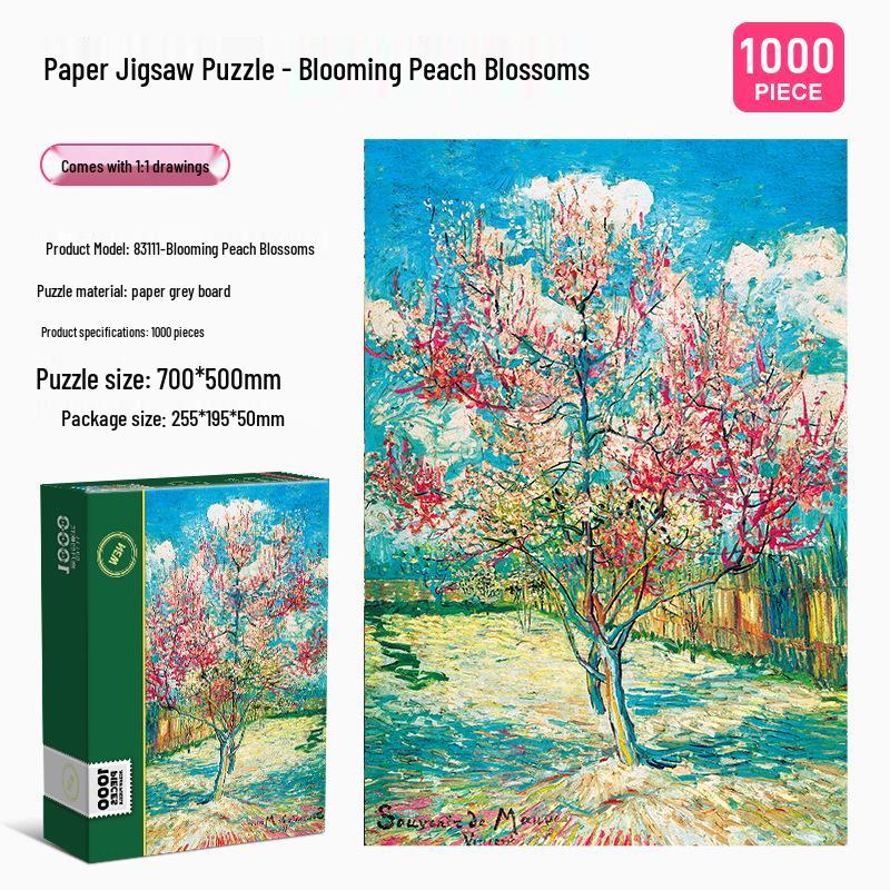 Puzzle Jigsaw cu Peisaj Pictură Celebră de 1000 de Piese pentru Adulți - Jucărie pentru Decompresie