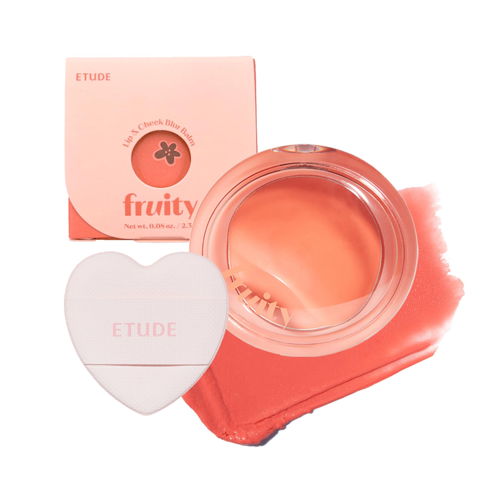 

ETUDE Фруктовый бальзам для губ и щек Папайя Кораллово-розовый Оранжевый Красный Румяна для щек Помада для губ [Официальный Etude] & 2,3 г