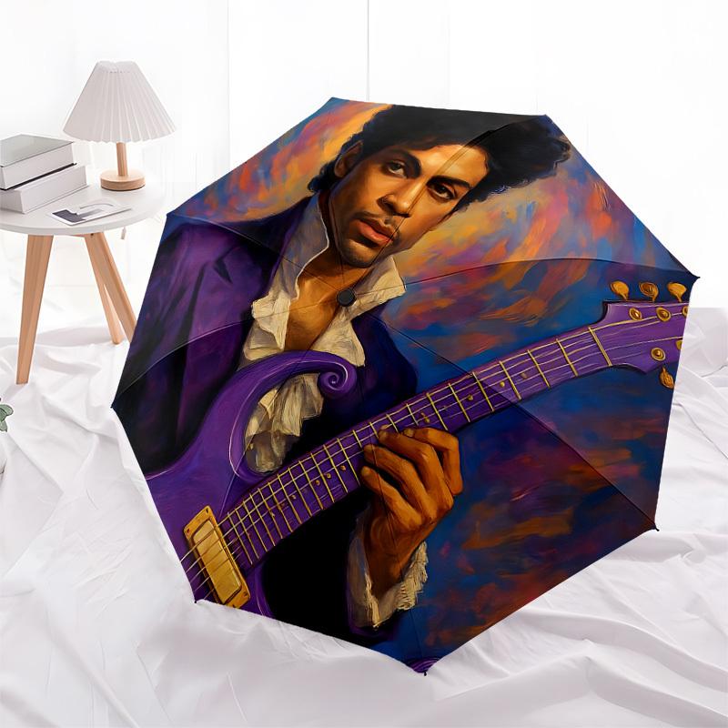 1pc Purple Prince Automatic Folding Umbrella, Portable Collapsible Design, Casual Outdoor Accessory L1202028