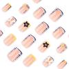 Square Press On Nail Fake Nail Bowknot Glues On Nail Artificial Acrylic Nail 12 Size 24pcs Stick On Nail for Women