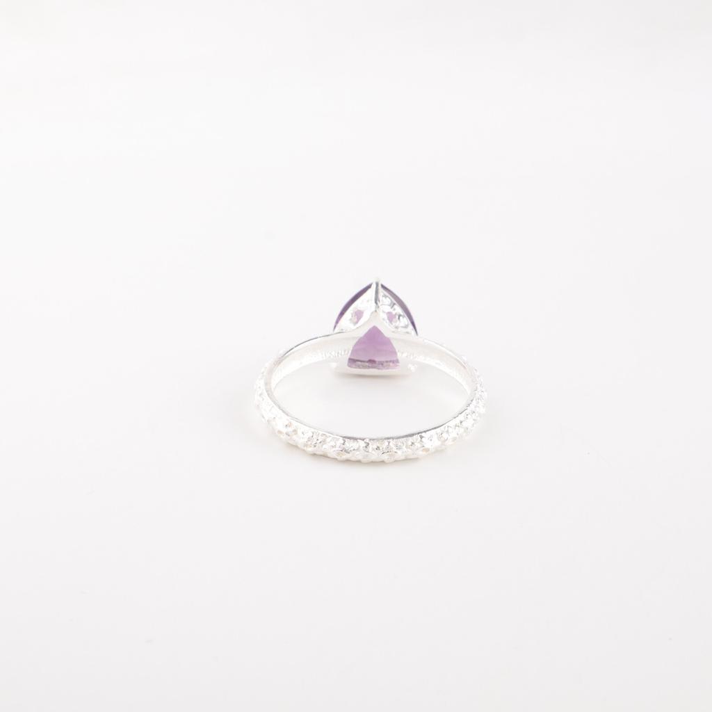 Amethyst Gemstone 925 Sterling Silver Jewelry Handcrafted Stylish Ring For Girls CZR-10-8