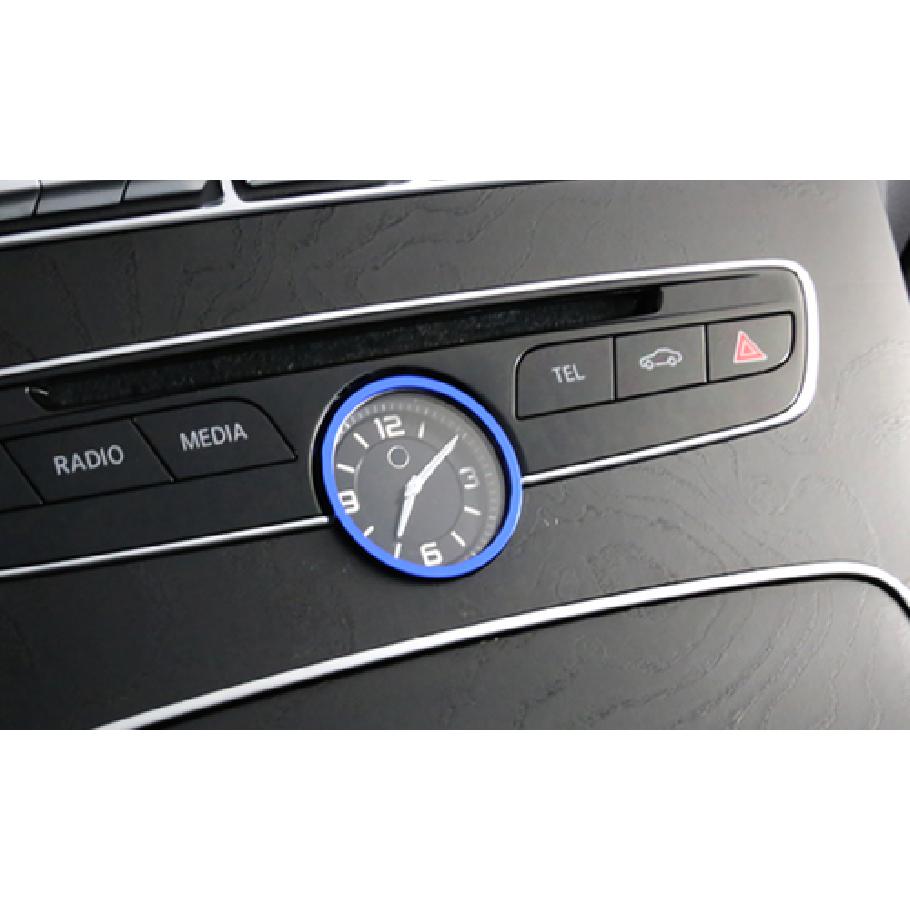 Blue Aluminum Middle Console Clock Ring Cover Trim Fit For Benz C-Class 2015-21