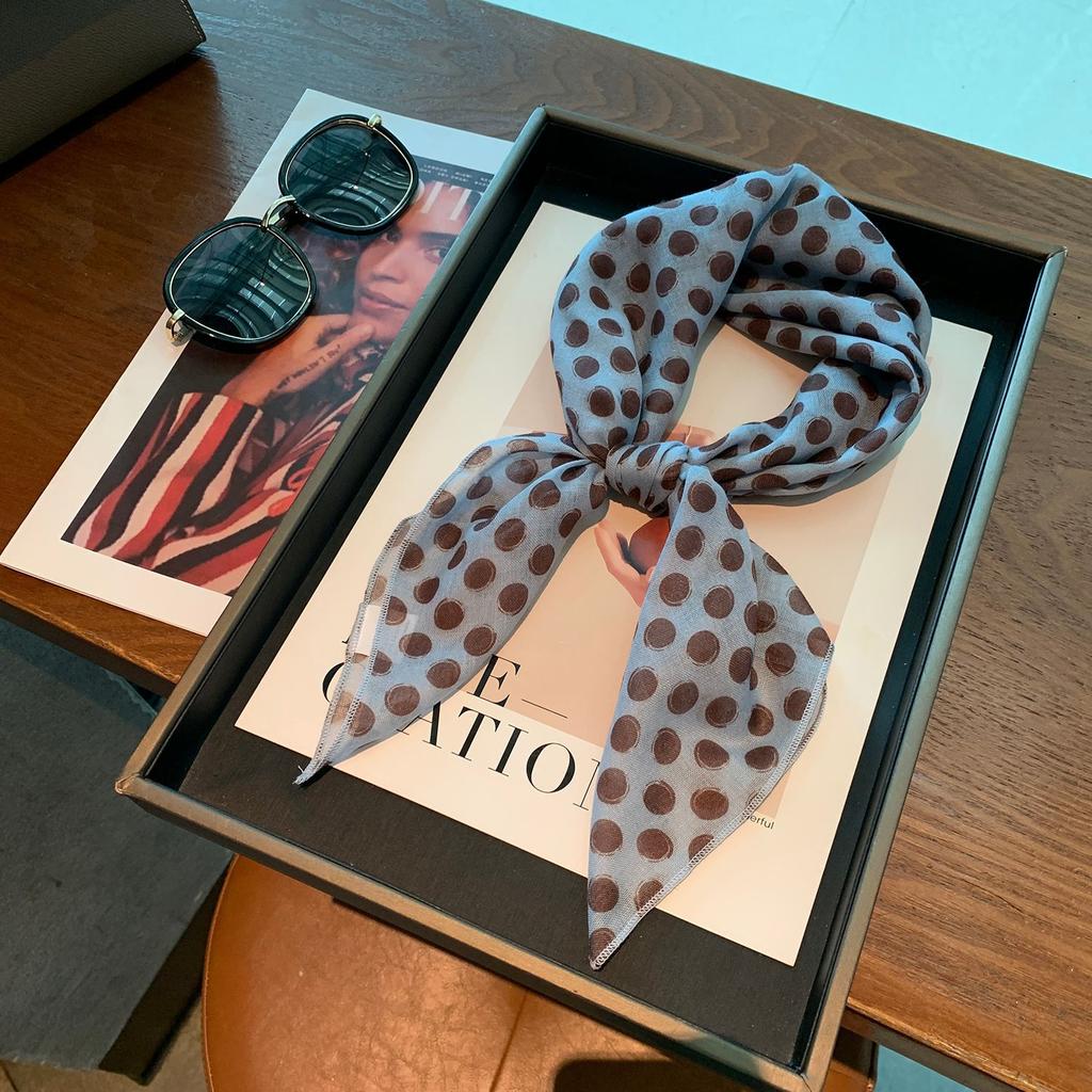 61 * 61 nuovo pois colore dopamina foulard quadrato piccolo foulard carino cotone e lino sensazione foulard estivo foulard di seta