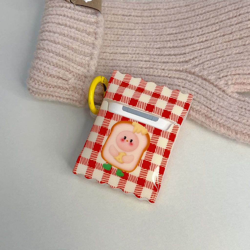 Pouzdro s motivem toastu s chlebem a kresleným roztomilým nárazuvzdorným pouzdrem pro Apple Airpod 3 2 1 Pro 2nd bezdrátová Bluetooth sluchátka s nabíjecím boxem