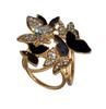 Korean Style Rhinestone Butterfly Three-Ring Scarf Buckle & Dual-Use Brooch