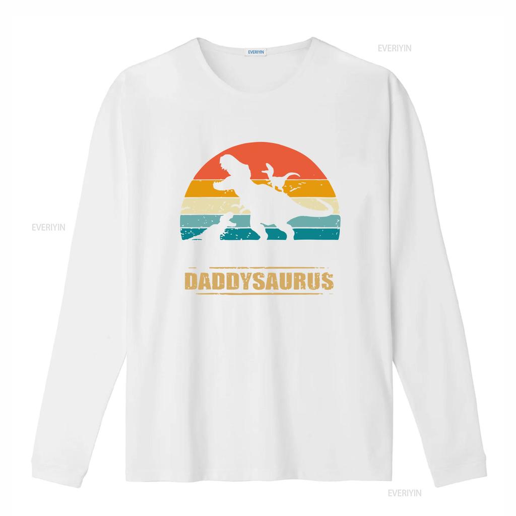Daddy Saurus T Shirt Fathers Day Dinasaur Dad For Top vintage Washed streetwear Stretched Breathable Casual fashion Slightly