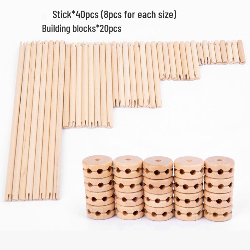 

Набор из 60 деревянных 3D строительных блоков для детского воображения и раннего обучения