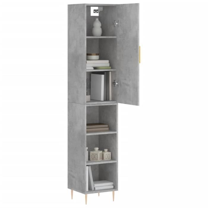 VidaXL Highboard Concrete Grey 34.5x34x180 Cm Engineered Wood 3198973