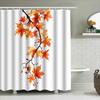 Autumn Maple Leaves Shower Curtain Bathroom Decor Waterproof Fabric With Leaf Branch Design Enclosure Hanging Curtain For Tub