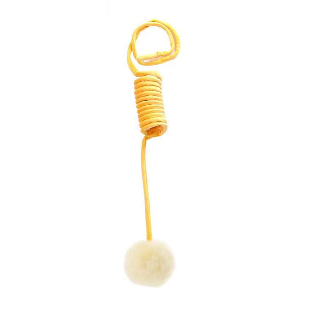 Colorful Cat Spring Toy, for Indoor Swatting Biting Hunting Exercising Furry Toy Funny Plush Coils with Pompon