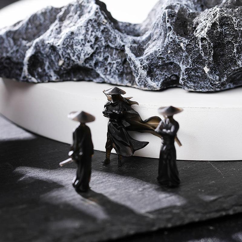 Schwertkämpfer Statue Auto Armaturenbrett Dekoration Chinesischer Stil Retro Schwertkämpfer Miniatur Figur Statue Büro Zuhause Schreibtisch Ornamente