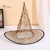 Breathable Wizard Headpiece Halloween Organza Witch Hat for Women, Adult Costume Holiday Photo Props Accessories, Lightweight Pointed Cap Cosplay