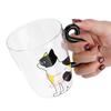 Katze Tasse Kaffee Milch Tee Wasser Glas Kinder Flasche Transparent Hitzebeständig Wiederverwendbare Becher(Weiße Katze )