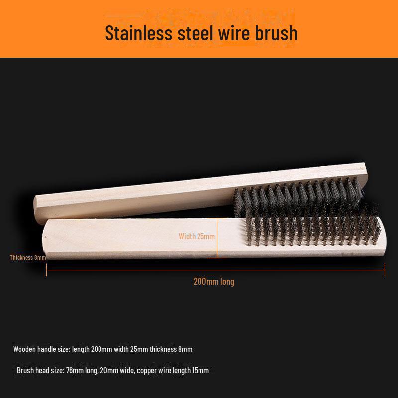 Long Handle Copper Wire Brush for Rust Removal and Barbecue Cleaning