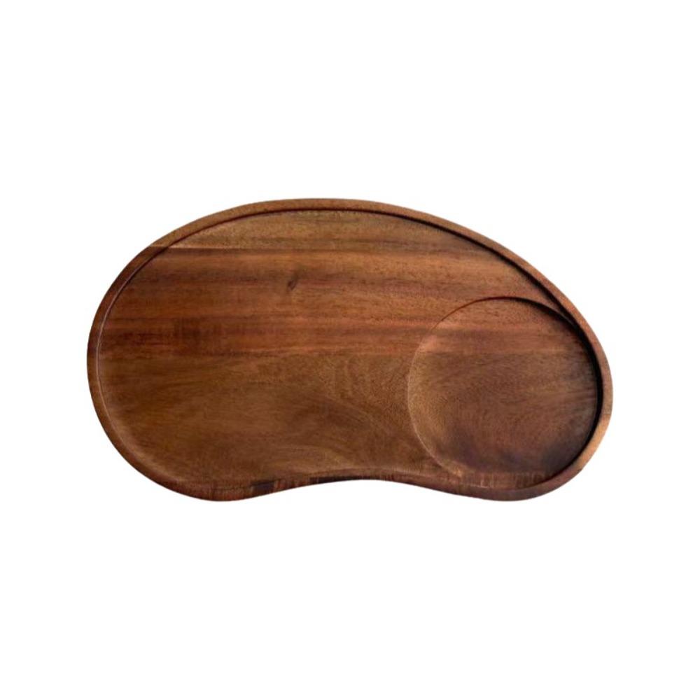 Wooden Cashew Nut Wood Tray Natural Food Dish Serving Tray Fruit Platter  Coffee Table Style B