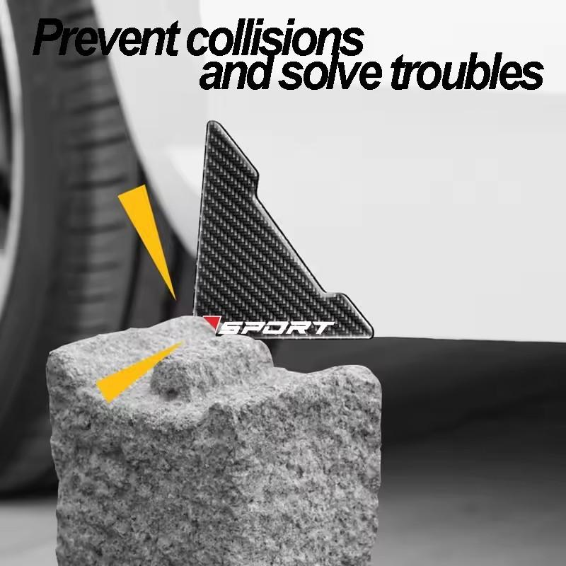 8PCS Carbon Fiber Pattern Car Door Bowl Protective Stickers Door Handle Anti-Scratch Stickers Drop Glue Anti-Collision Strips Pa
