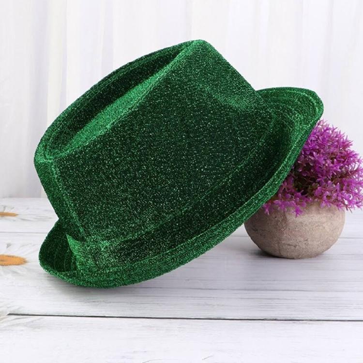 StPatrick Day Cowboy Hat Shamrock Tall Hat Festival Party Green Flat Top Hats