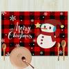 Christmas Table Mats Holiday Dining Placemats for Xmas Table Decor Snowflake Table Runner Waterproof Festive Accessories