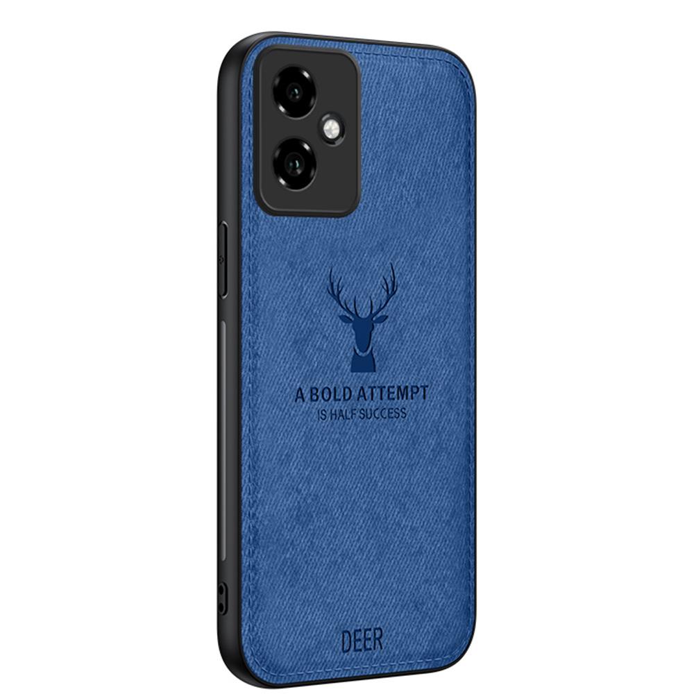 

Для Honor 400 5G (Глобальный) Чехол с рисунком оленя, текстура ткани, чехол для телефона PU+PC+TPU Blue
