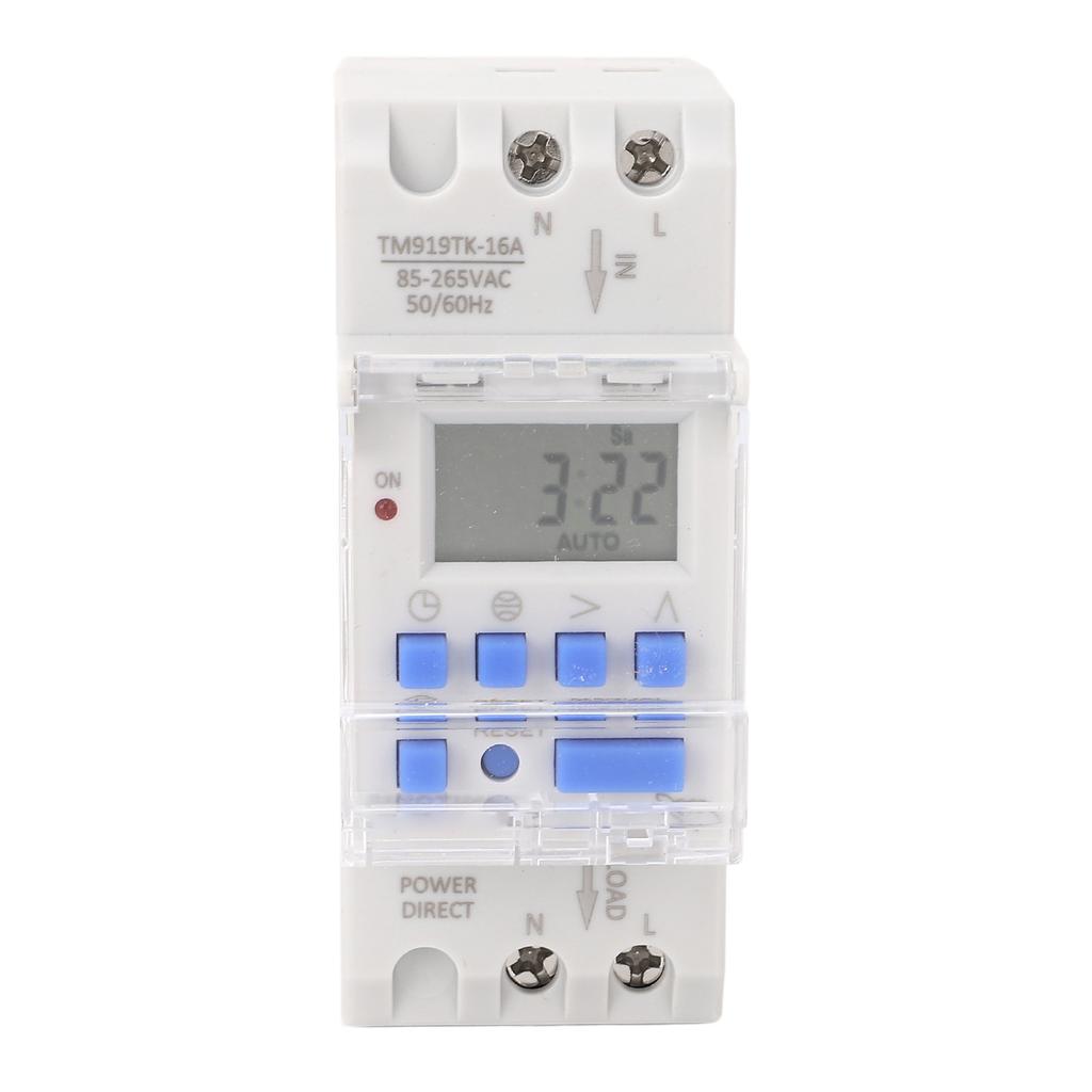 16A Timer Switch LCD Display 7 Day 24 Hour Programmable Timer Rail Mount with Latitude and
