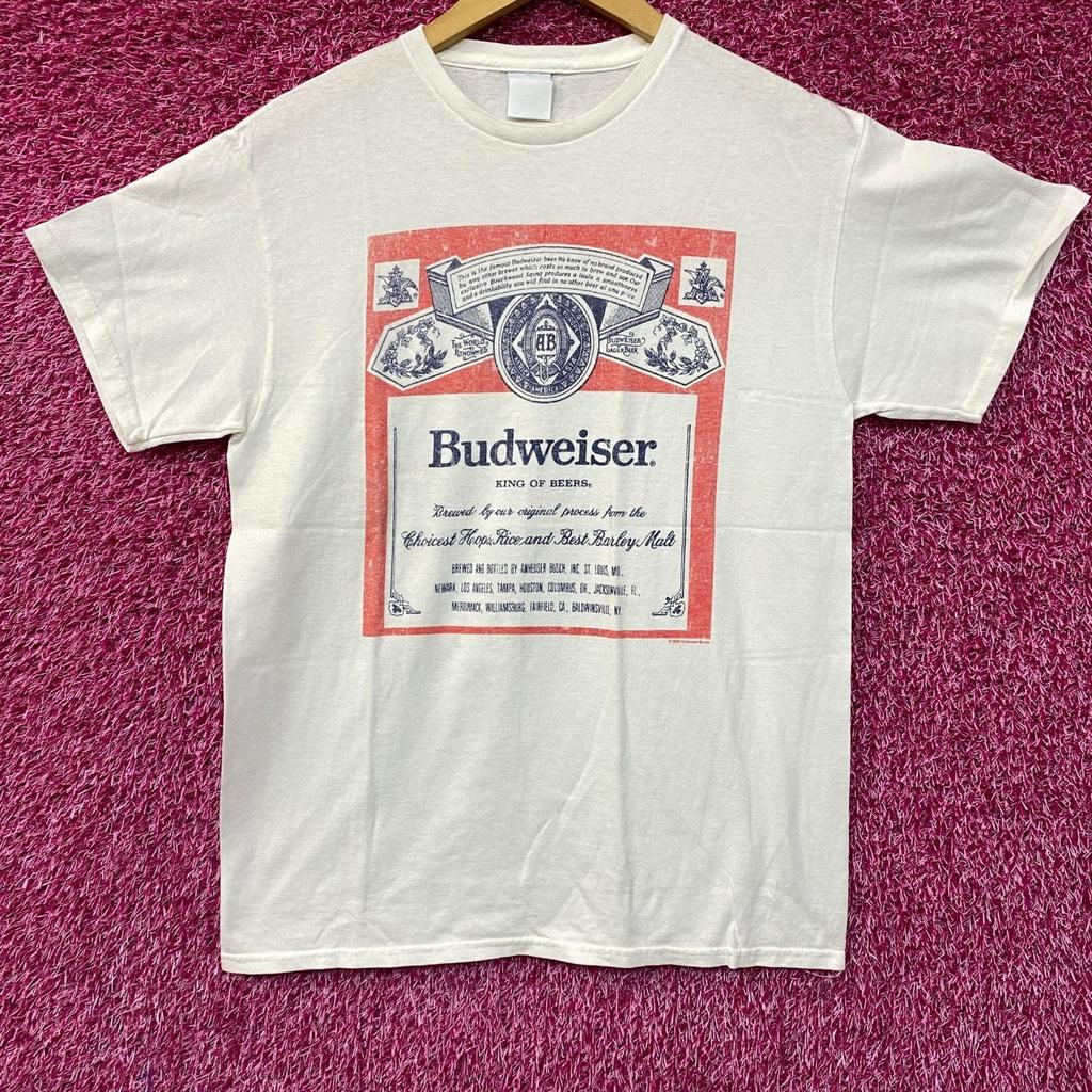 Budweiser King Of Beers Vintage Style 100% Cotton T-shirt Mens Tees Top