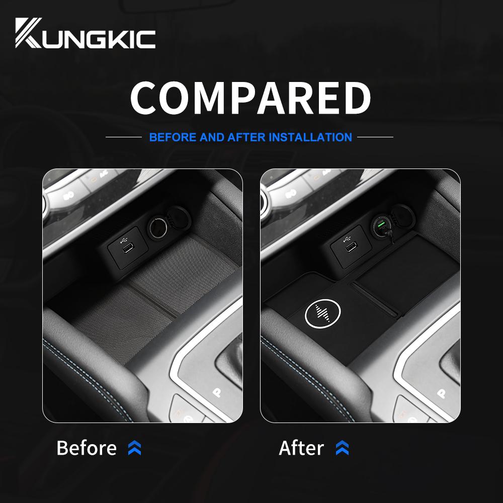 Car Wireless Charger Silicone Non-Slip Pad For Ford Focus 2019 2020 2021 2022 2023 Car Mobile Phone Fast Induction Charging Pad