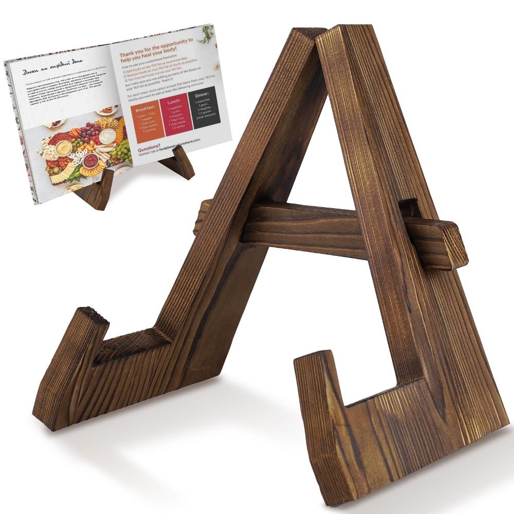 New Wooden Cookbook Stand Adjustable Multifunctional Recipe Book Holder Space Saving Cookbook Holder for Kitchen Household