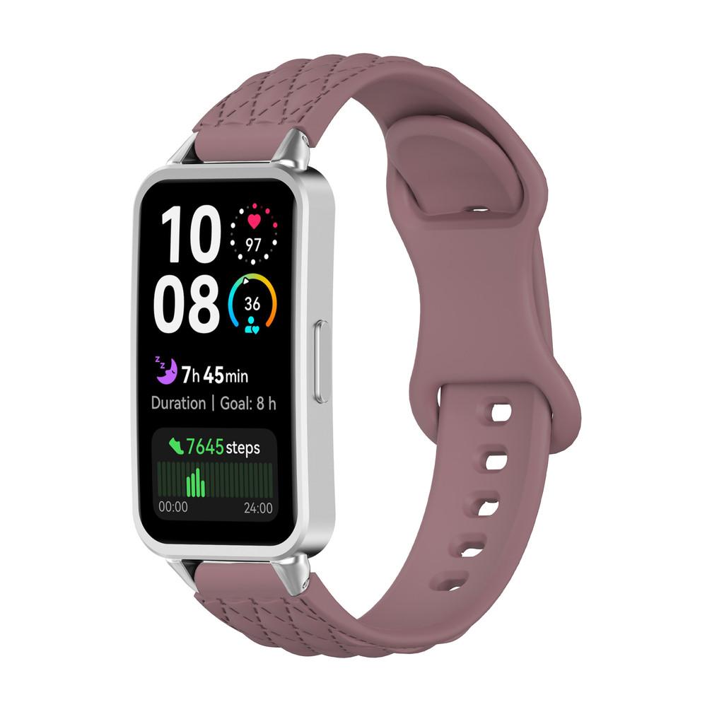 Diamond Patterned Butterfly Buckle Silicone Waterproof Strap Suitable for Huawei Wristband 11/11 Pro 10 9 8 For HUAWEI Band