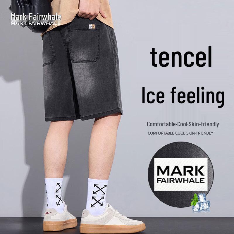 MARK FAIRWHALE Men s Tencel Breathable Casual Shorts M